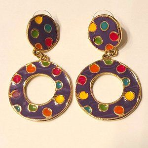 **4/$13** Purple Polka-Dot Earrings